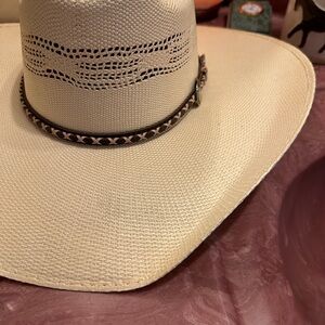 Stetson Natural Hat with Brown Trim